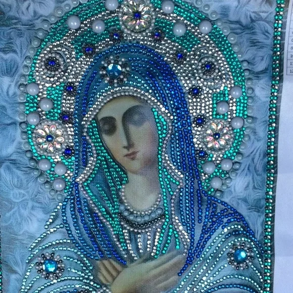 Rhinestone Virgin Mary Picture - Picture 3 of 6